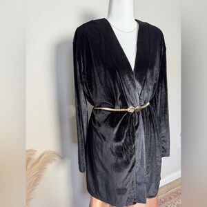 Forever 21 - Black Velvet Like Sophisticated Open Cardigan